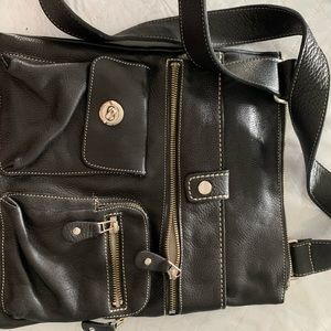 Roots Large Cross Body Leather Bag